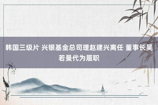 韩国三级片 兴银基金总司理赵建兴离任 董事长吴若曼代为履职