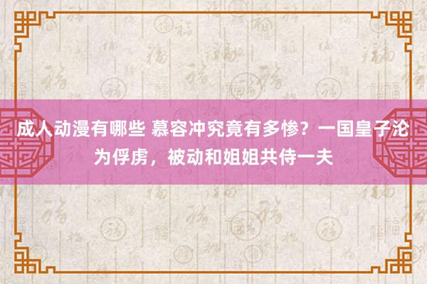 成人动漫有哪些 慕容冲究竟有多惨？一国皇子沦为俘虏，被动和姐姐共侍一夫