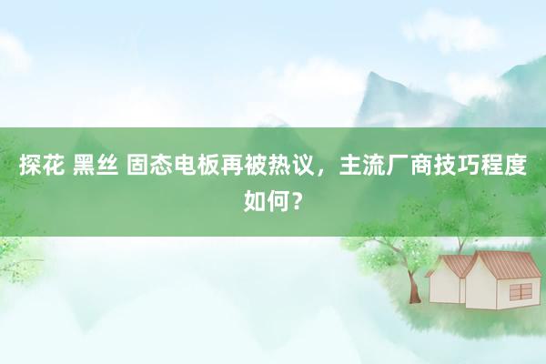 探花 黑丝 固态电板再被热议，主流厂商技巧程度如何？